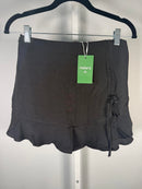 Halara Women's Mini Skirt with Ruffle Hem and Side Tie Size Small