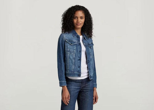 NWT G-Star RAW Arc 3D Denim Jacket Women’s Faded Santorini Stretch - Large