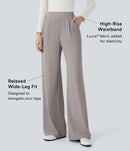 NWT Halara Flex Body Sculpt Waist-Slimming Wide Leg Micro Waffle Pant Small Tall