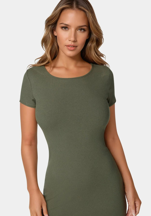 Bebe Rib T Shirt Maxi Dress Size S NWT