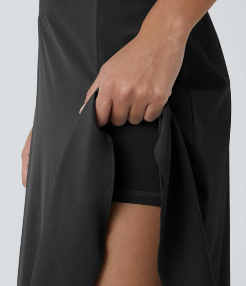 NWT Halara Breezeful High Waisted Asymmetric 2-in-1 Maxi Casual Skirt Size Large