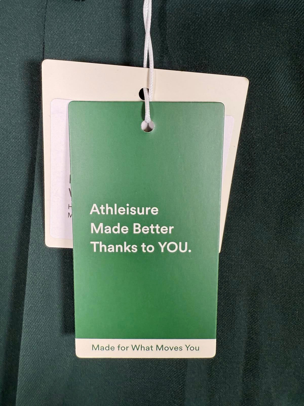 NWT Halara High Waisted Pocket Solid Work Tapered Pants Dark Green L