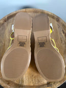 Sun + Stone Yellow Strappy Platform Espadrilles Size 6 NWOB