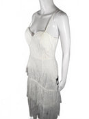 Lulus Elaborate Love White Lace Bustier Tiered High-Low Maxi Dress Size M