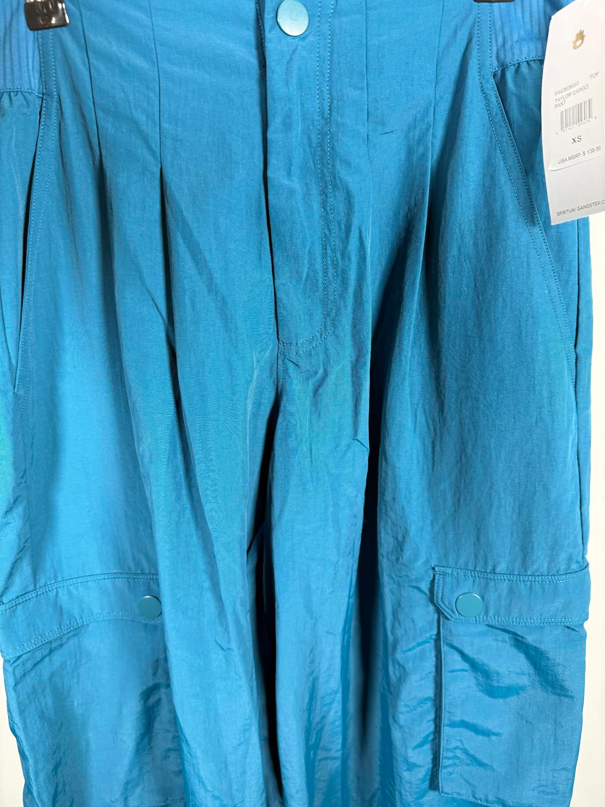 Spiritual Gangster Women's Teal Blue Taylor Cargo Loungewear - XS