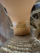 Lulus Seelah Gold Metallic Strappy Platform High Heel Sandals - 11 NWB