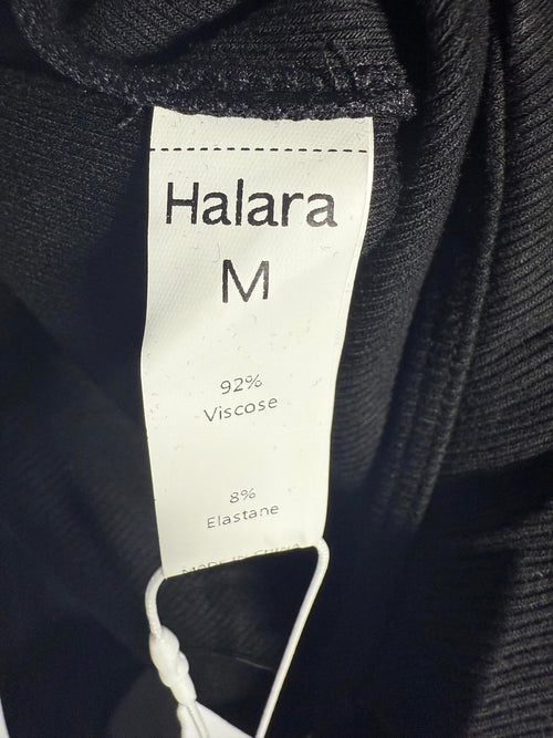 NWT Halara Ribbed Knit Square Neck Long Sleeve Skinny Casual Bodysuit Black M