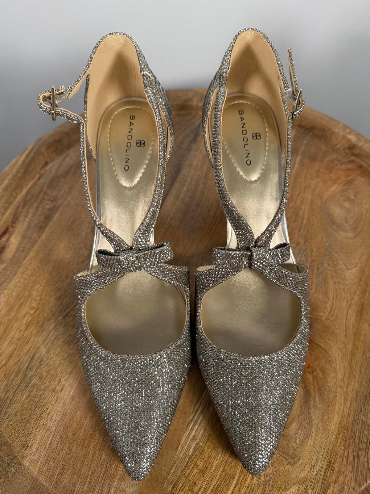 Bandolino Zeffer Kitten Heels Pumps Womens 9 M Gold Glam Metallic Shoe NWOB