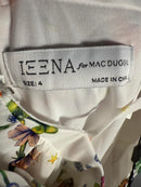 NWT Mac Duggal White Butterfly Print Ruffle Hem Mini Dress Size 4