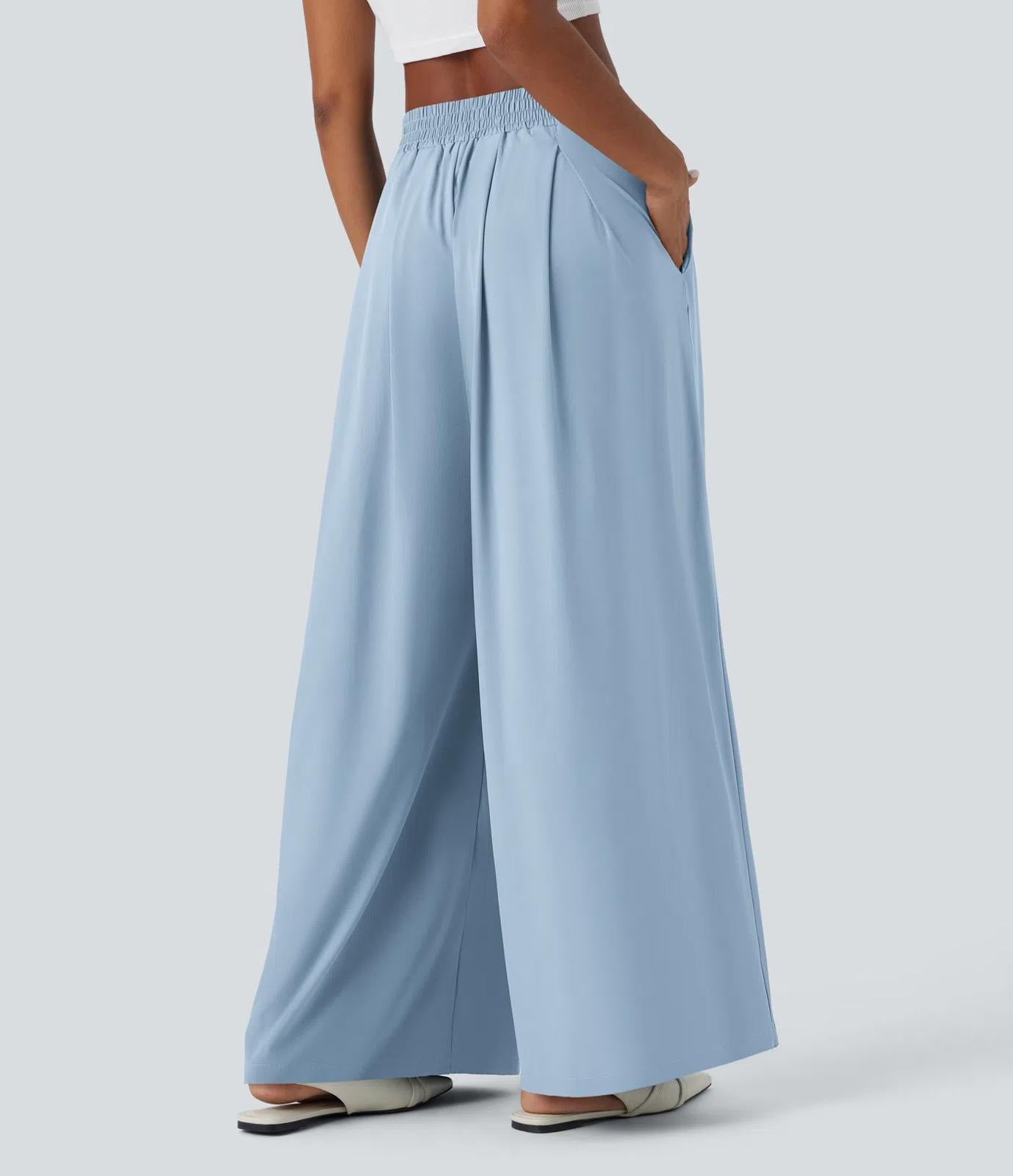NWT Halara Breezeful High Waisted Wide Leg Flowy Palazzo Casual Pants Size M
