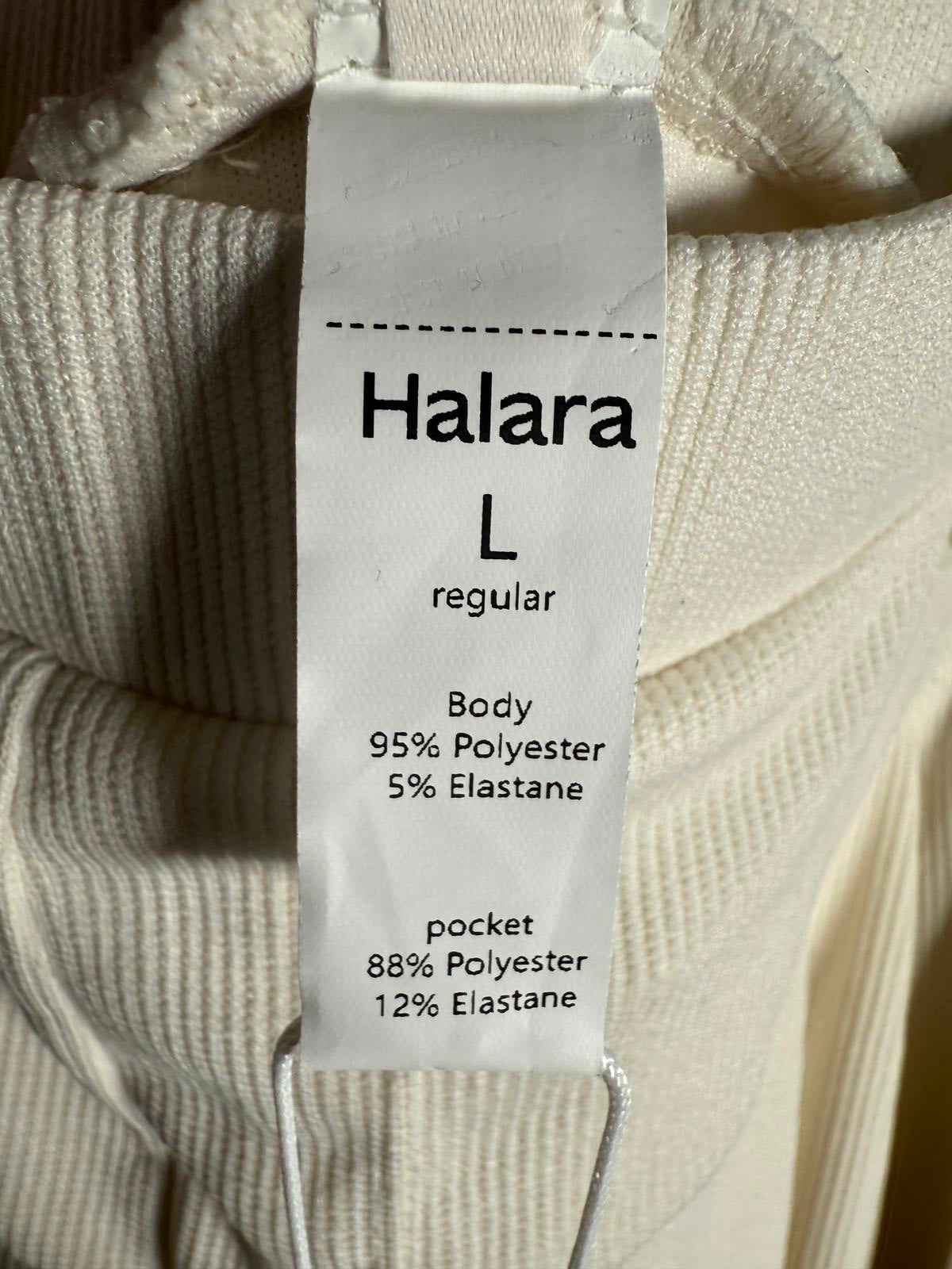 NWT Halara Ribbed High Waisted Pocket Barrel Leg Work Pants Size Large
