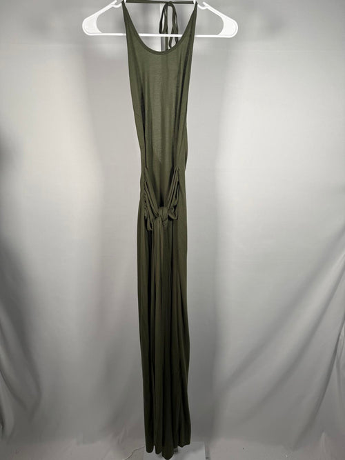 Atelier Olive Green Maxi Dress with Tie Detail Size M