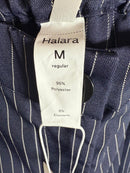 NWT Halara High Waist Zipper Pocket Wide Leg Striped Work Pant After Midnight M