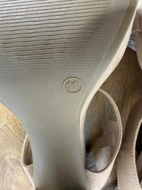 Lulus Acee Natural Suede Platform Heels - 11 NWB