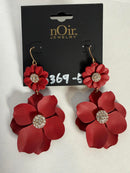 NWT nOir Jewelry Red Floral Drop Earrings
