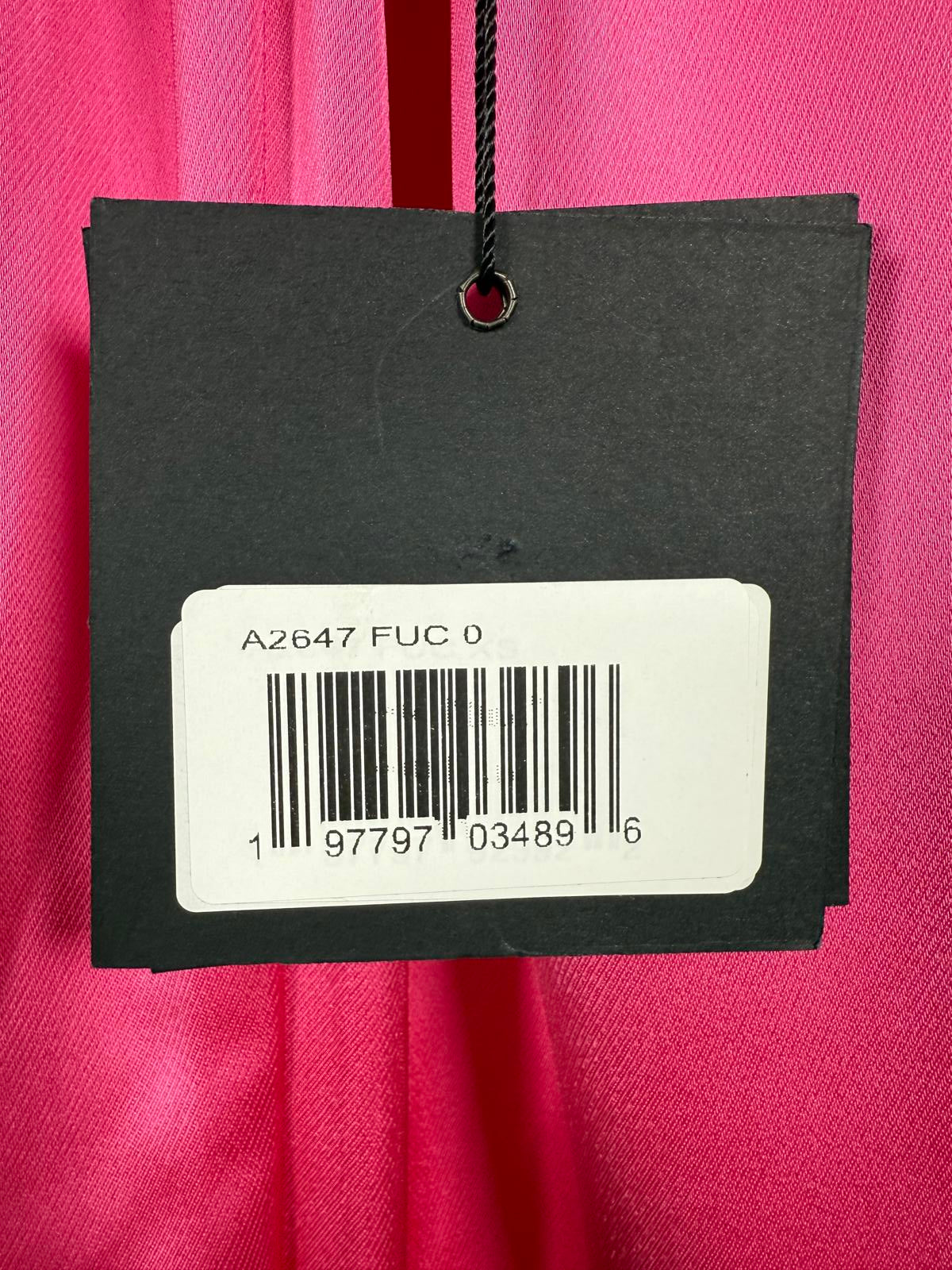 NWT Mac Duggal Pink Front Twist Puff Sleeve Deep V Jumpsuit Size 2