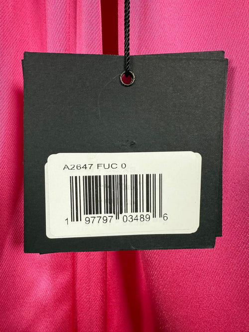 NWT Mac Duggal Pink Front Twist Puff Sleeve Deep V Jumpsuit Size 2