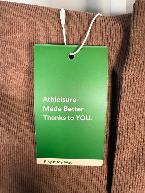 NWT Halara Mid Low Rise 2-in-1 A Line Mini Casual Corduroy Skirt Camelia Brown L