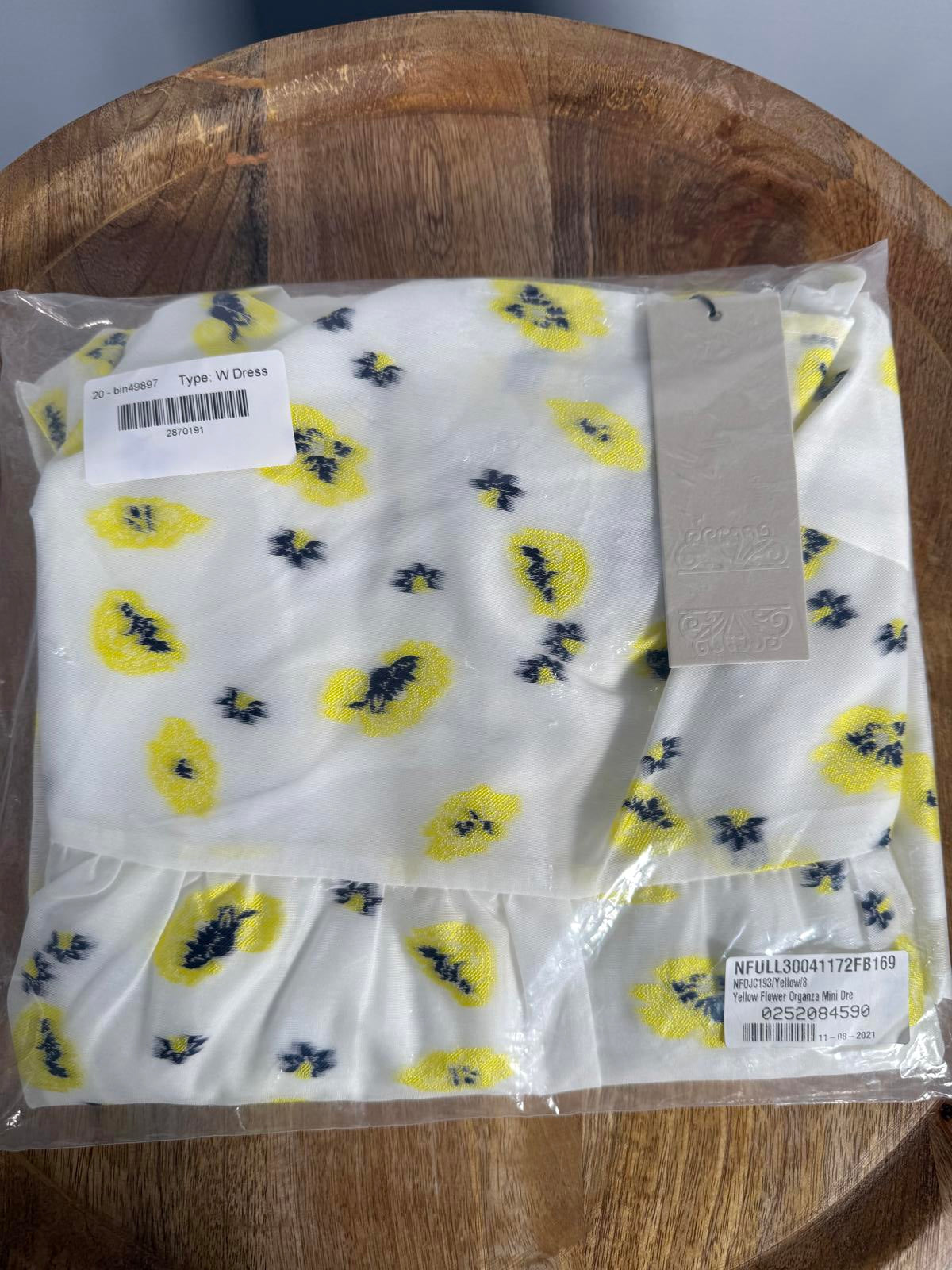 NWT Revolve by Never Fully Dressed Yellow Flower Organza Mini Dress Size 4