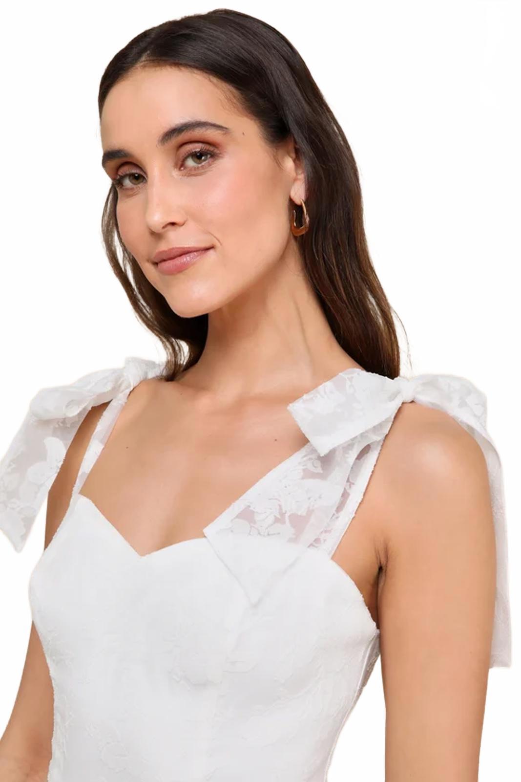 NWT Lulus Extraordinary Charm White Floral Burnout Tie-Strap Jumpsuit Size S