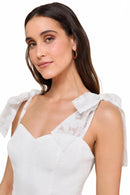 NWT Lulus Extraordinary Charm White Floral Burnout Tie-Strap Jumpsuit Size S