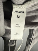 NWT Halara Ribbed Square Neck Long Sleeve Skinny Casual Bodysuit Glacier Gray, M