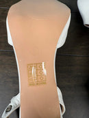 YETIER Women's Pointed Toe Rivet Heels Adjustable Ankle Strap Size 9. NWT. Beige