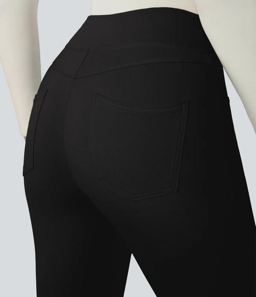 NWT Halara Flex™ High Waisted Decorative Pocket Skinny Work Pants Black Size XS