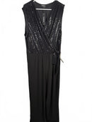Bebe Disco Dot Wrap Tie Jumpsuit Size XXL NWT