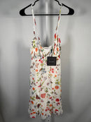 NWT Mac Duggal White Butterfly Print Ruffle Hem Mini Dress Size 4