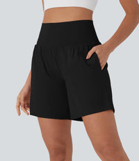 Halara Softlyzero Airy Super High Waisted 2-in-1 Yoga Shorts - M
