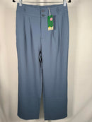 NWT Halara High Waisted Zipper Pocket Shirred Straight Leg Work Pant Blue Size M