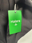 NWT HalaraDeep V Neck Long Sleeve Wrapped Tie Side Midi Casual Dress Black S