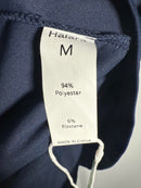 NWT Halara Square Neck Long Sleeve Ruffle Hem Work Top Dark Sapphire M