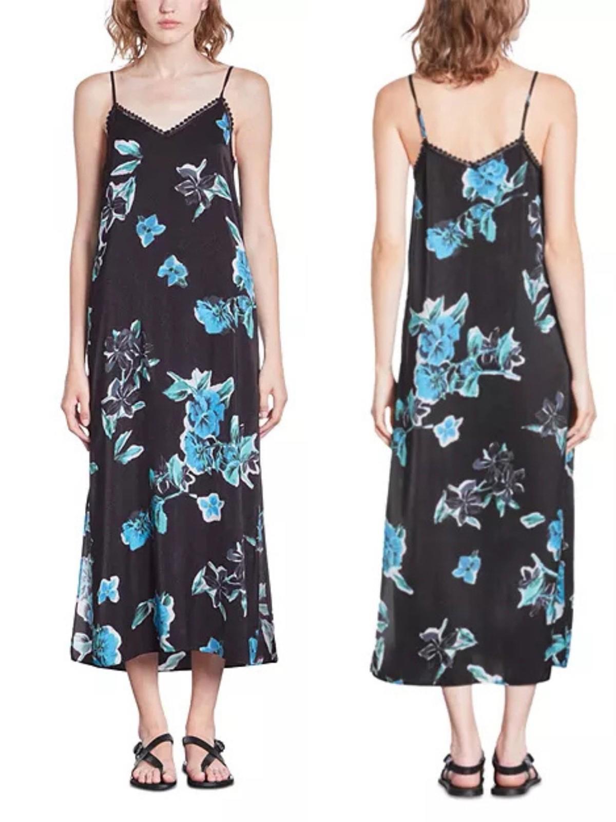 NWT The Kooples V Neck Midi Slip Dress (French Size 1) $245 MRSP