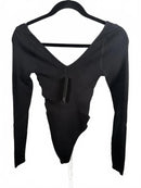 Lulus New Crush Black Ribbed Long Sleeve Bodysuit - XS