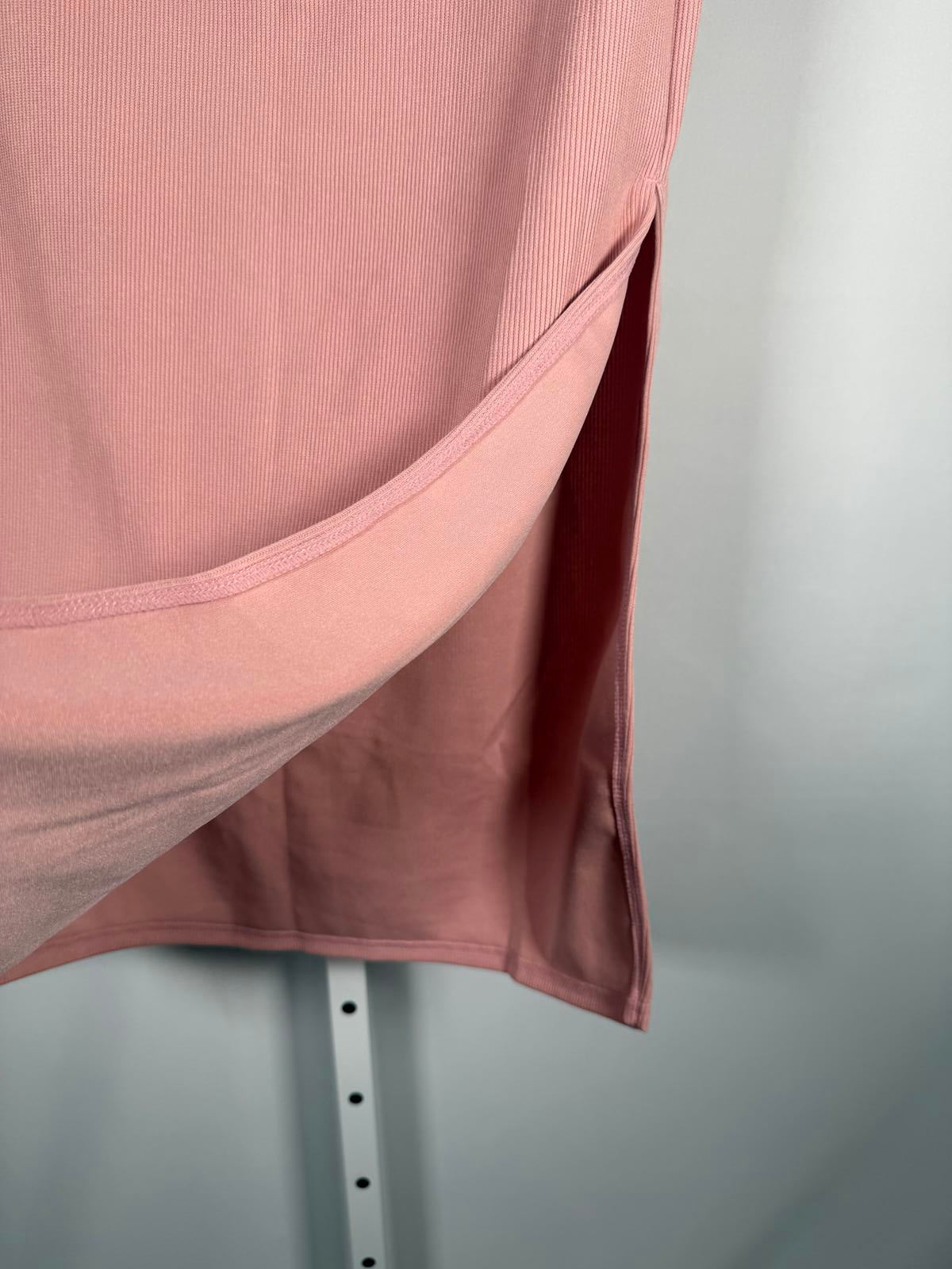 NWT Halara Ribbed High Waisted Bodycon Midi Casual Skirt Mellow Rose M