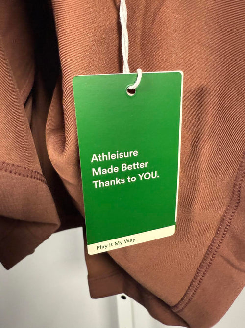 NWT Halara Drawstring Long Sleeve Pleated Hem Mini Casual Hoodie Dress Mustang L