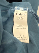 NWT Halara SoftlyZero Airy Crossover Ruched Lace Up Bodycon Dress Ink Green XS