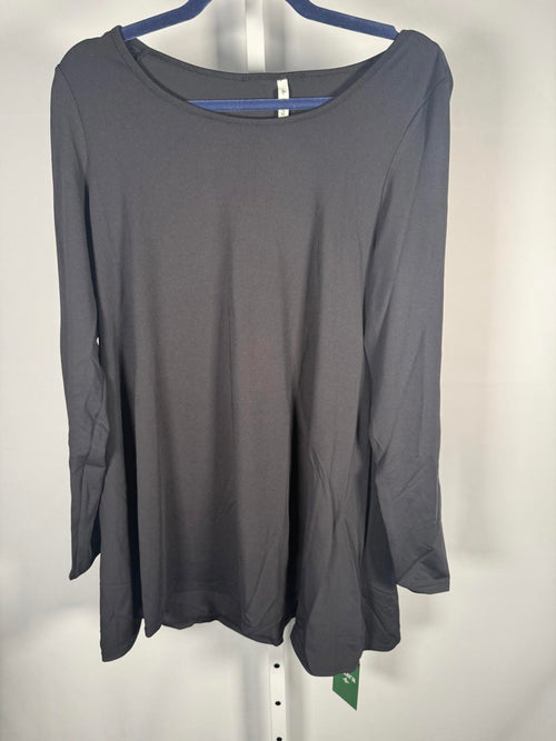 NWT Halara Round Neck Long Sleeve Casual Tunic Top Black L
