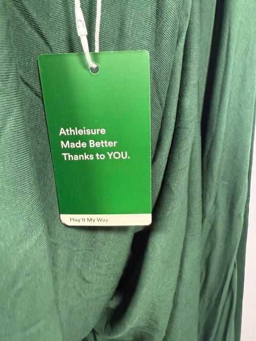 NWT Halara Ribbed Cowl Neck Lace Up Midi Dress Green Size Large