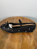 Lulus Miliah Black Mesh Rhinestone Ballet Flats - 11 NWB