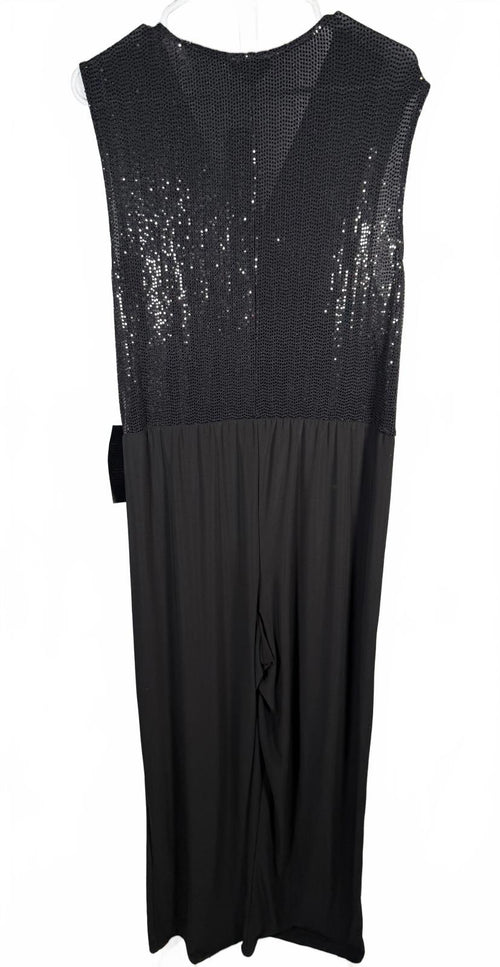 Bebe Disco Dot Wrap Tie Jumpsuit Size XXL NWT