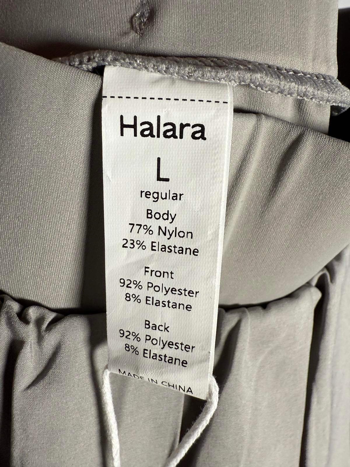 NWT Halara High Waisted Pleated Pocket Adjustable Buckle Mini Skirt Dust Gray L