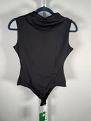 NWT Halara Stand Collar Sleeveless Plain Casual Bodysuit Black M