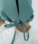 NWT Halara High Waisted Drawstring Pocket Hem Casual Joggers Mineral Blue Size L