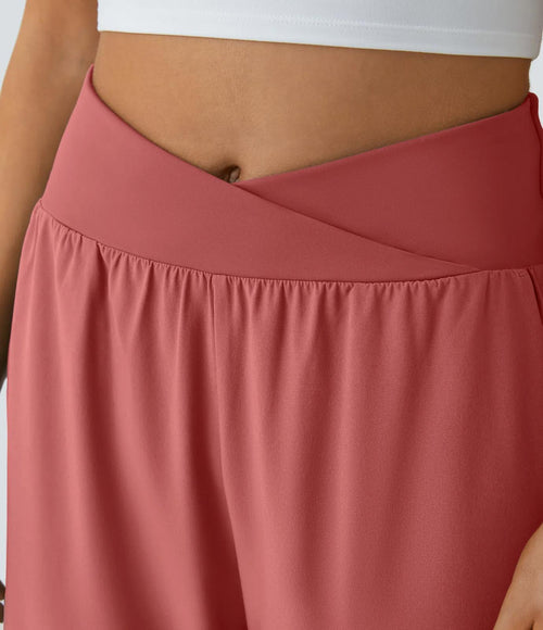 NWT Halara Breezeful High Waisted Side Pocket Split Resort Pants Kapok Red M