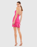 NWT Mac Duggal Apparel  Candy Pink Rhinestone Strap Satin Mini Dress Size 2