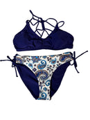 NWT CUPSHE Womens Two Piece Bikini Reversible Bottoms Swimsuit Size Medium