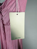 NWT Halara Ribbed Cowl Neck Lace Up Midi Dress Sweet Lilac L